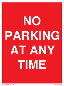 NO PARKING AT ANY TIME